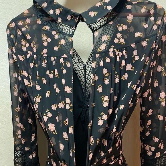 Self-Portrait Twist Front Ditsy Mini Dress Size 2 - Picture 10 of 13